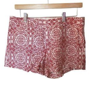 Martin + Osa Red Shorts Chino size‎ 8 Floral Linen